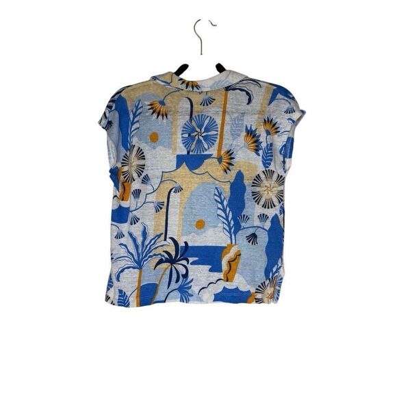 Nicole Miller Beachy Linen Top Sz M Coastal, Summer, Vacation - Picture 3 of 11